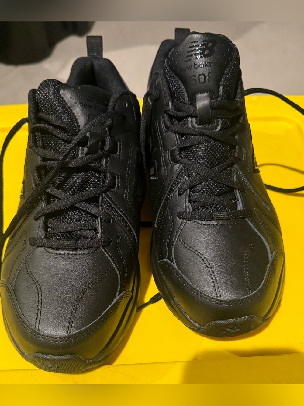 New Balance Black All-Black Athletic slip resistant men’s sneakers size 9.5